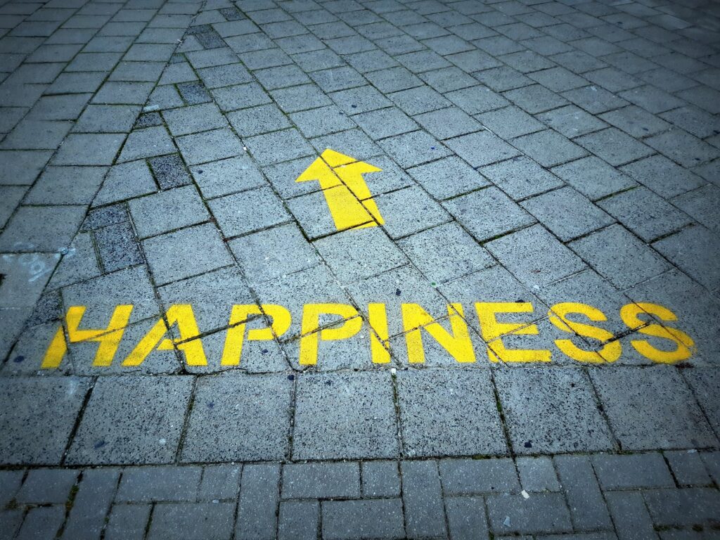 sidewalk writting Happiness
