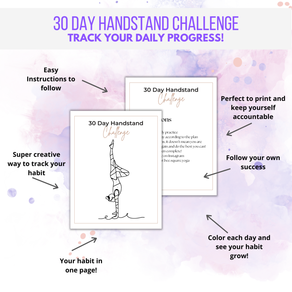 30 Day Handstand Challenge Daily Tracker Printable